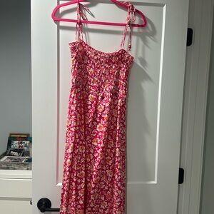 Zara pink and orange maxi dress size small NWT